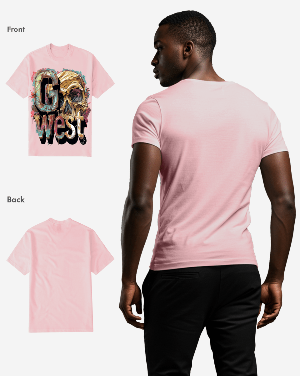 G West Mens Multicolor Skull Tee G West