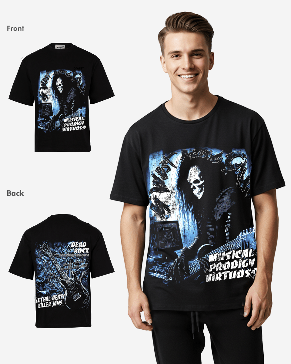 G West Mens Musical Prodigy Virtuoso Premium Oversized Tee G West