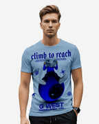 G West Mens News Paper Light Blue Tee G West