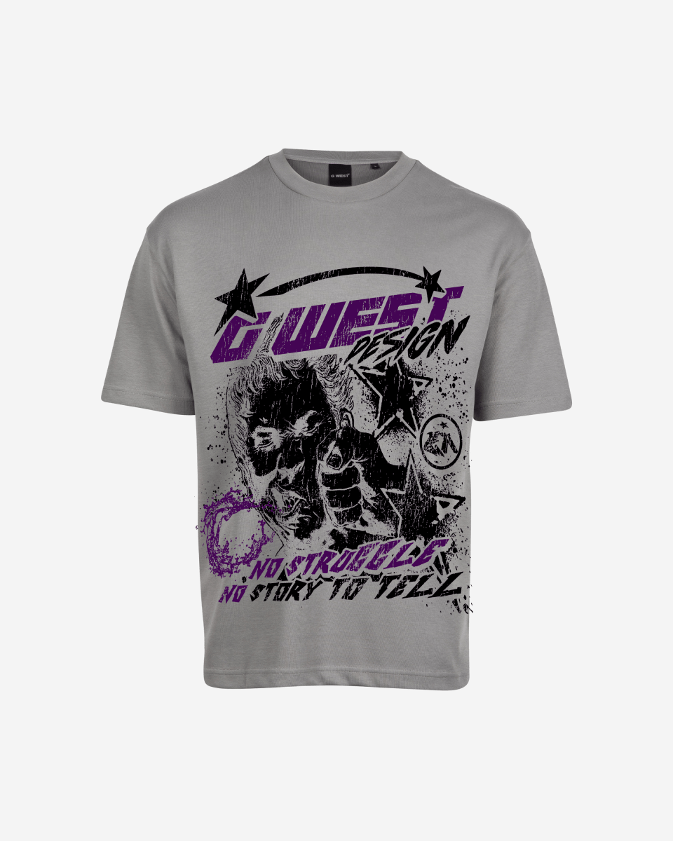 G West Mens No Struggle No Story Oversized Tee G West