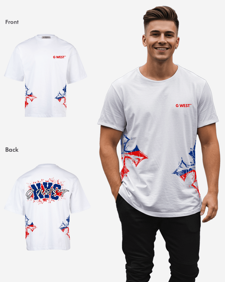 G West Nyc Blood Arch LogoÂ Oversized T-Shirts G West