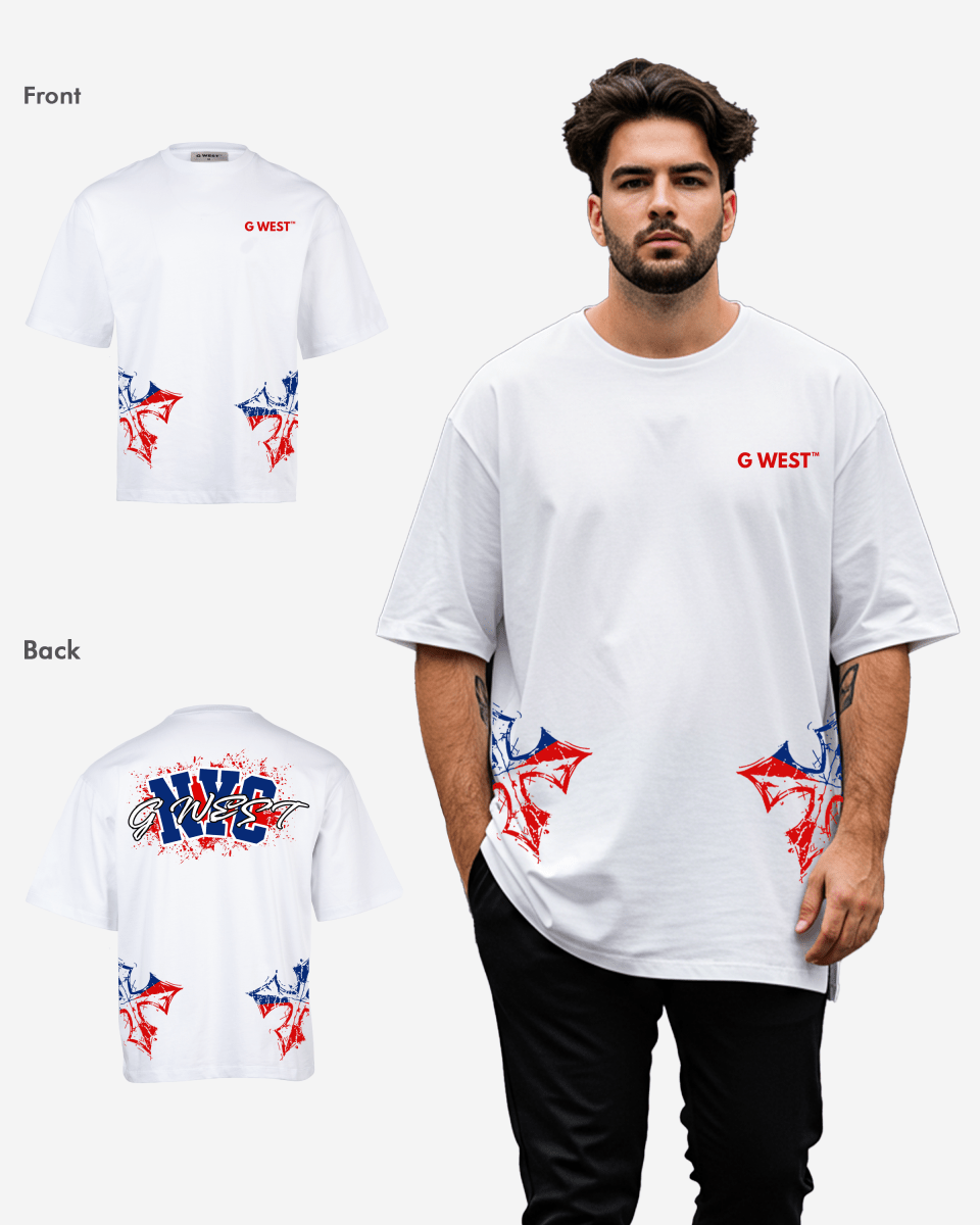 G West Nyc Blood Arch Logo T-Shirts Big and Tall G West