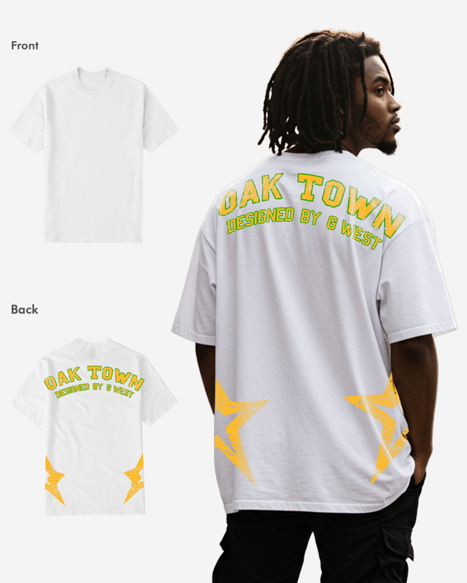 G West Oak Town White T-Shirt Big and Tall Mens G West