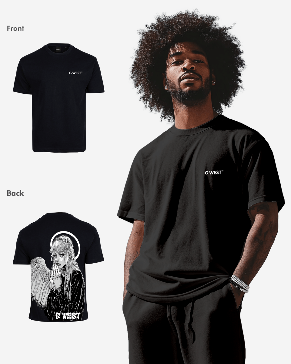 G West Mens Oversized Angel Girl Tee G West
