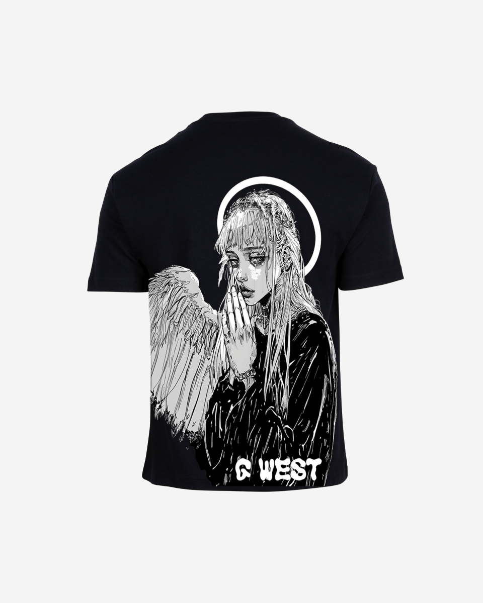 G West Mens Oversized Angel Girl Tee G West