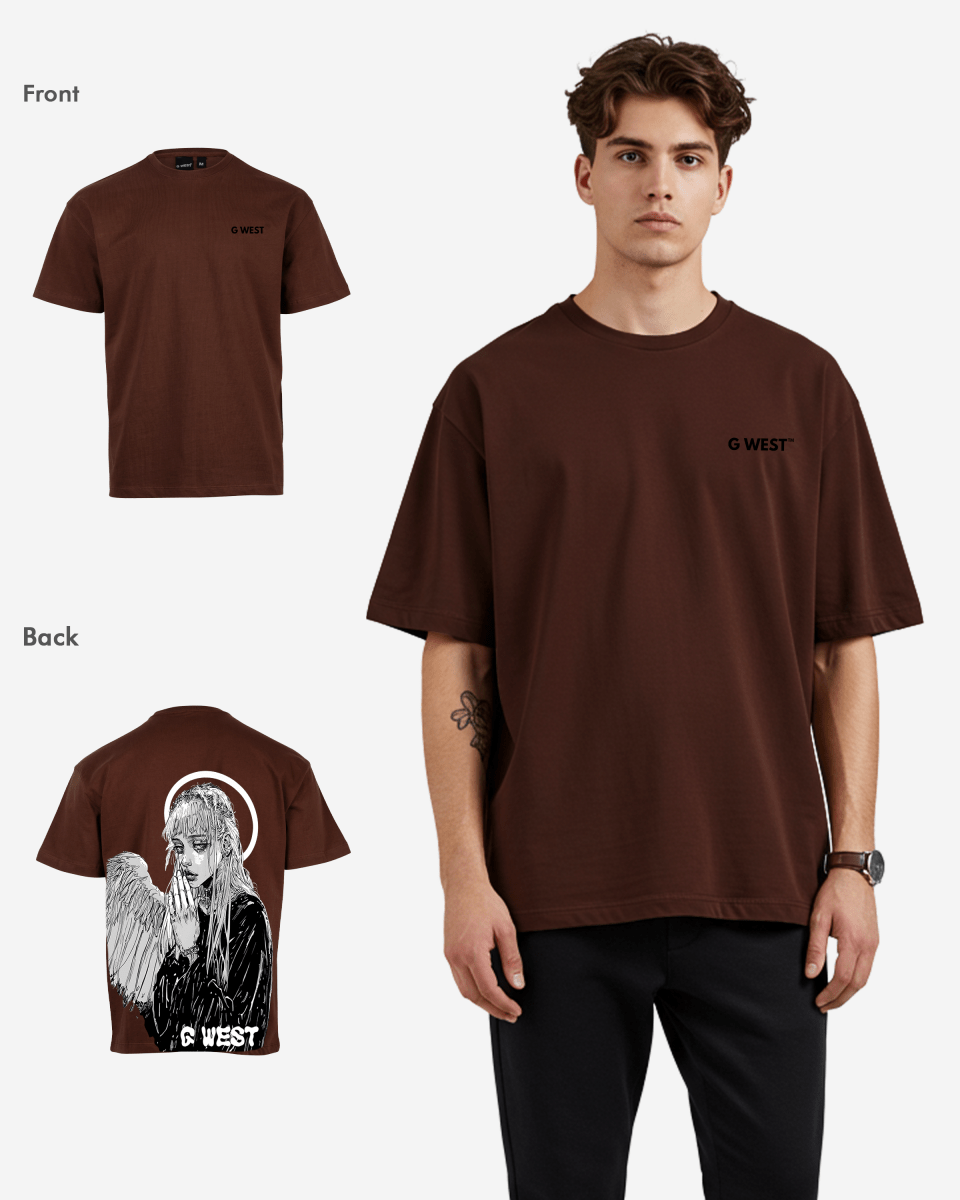 G West Mens Oversized Angel Girl Tee G West