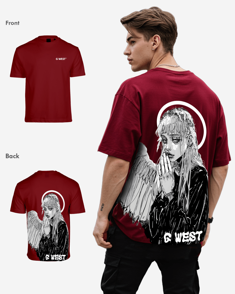 G West Mens Oversized Angel Girl Tee G West