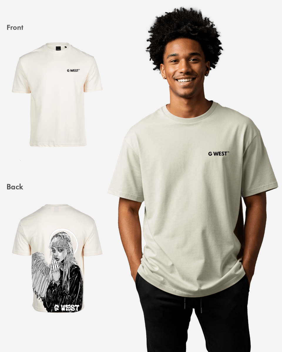 G West Mens Oversized Angel Girl Tee G West