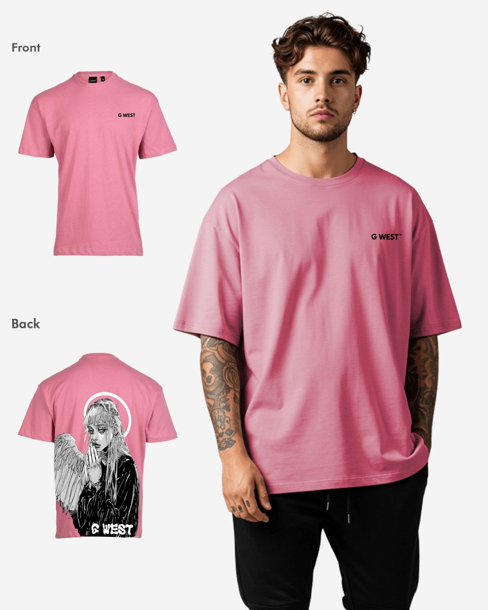 G West Mens Oversized Angel Girl Tee G West