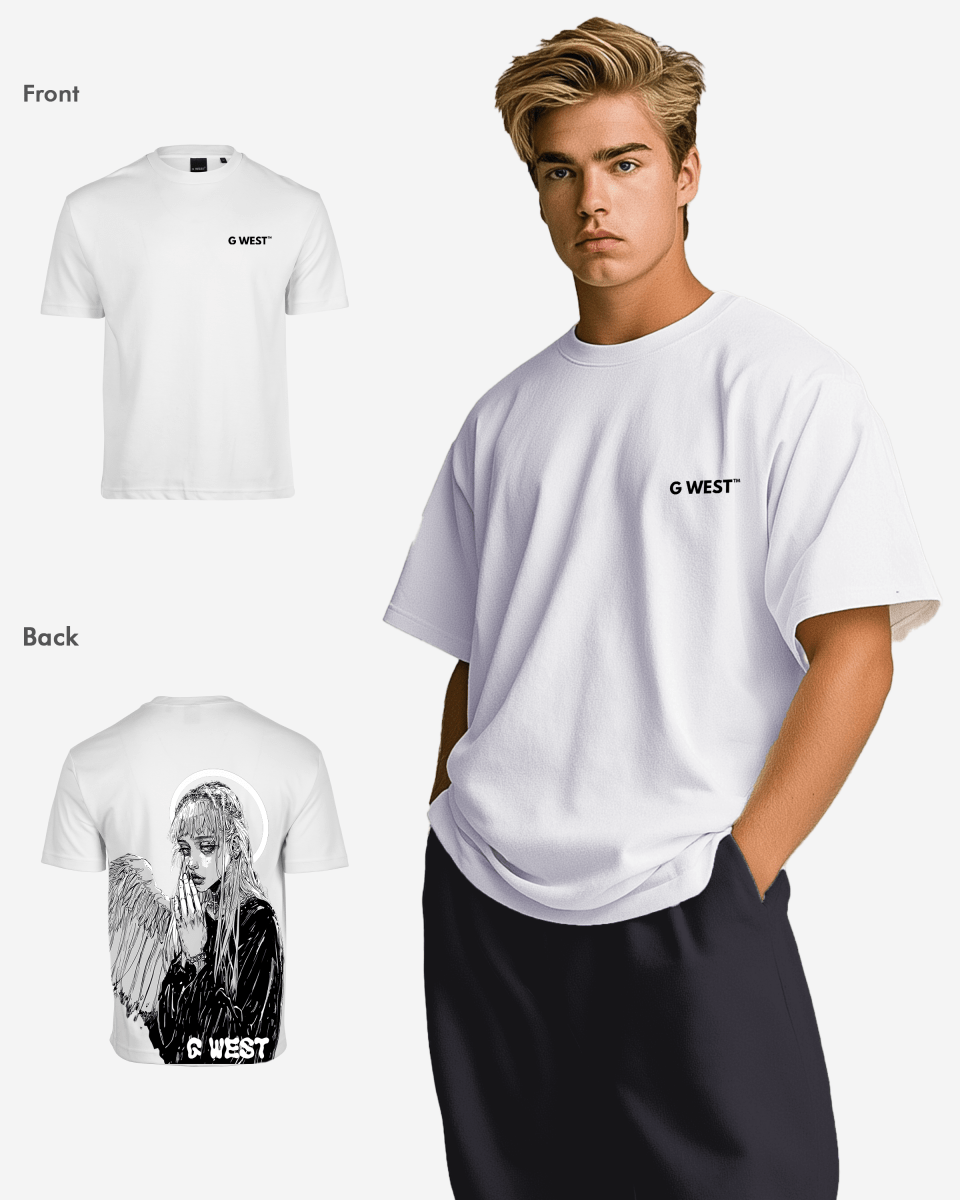 G West Mens Oversized Angel Girl Tee G West