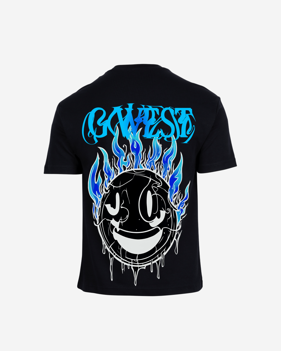 G West Mens Oversized Aqua Smile Tee G West