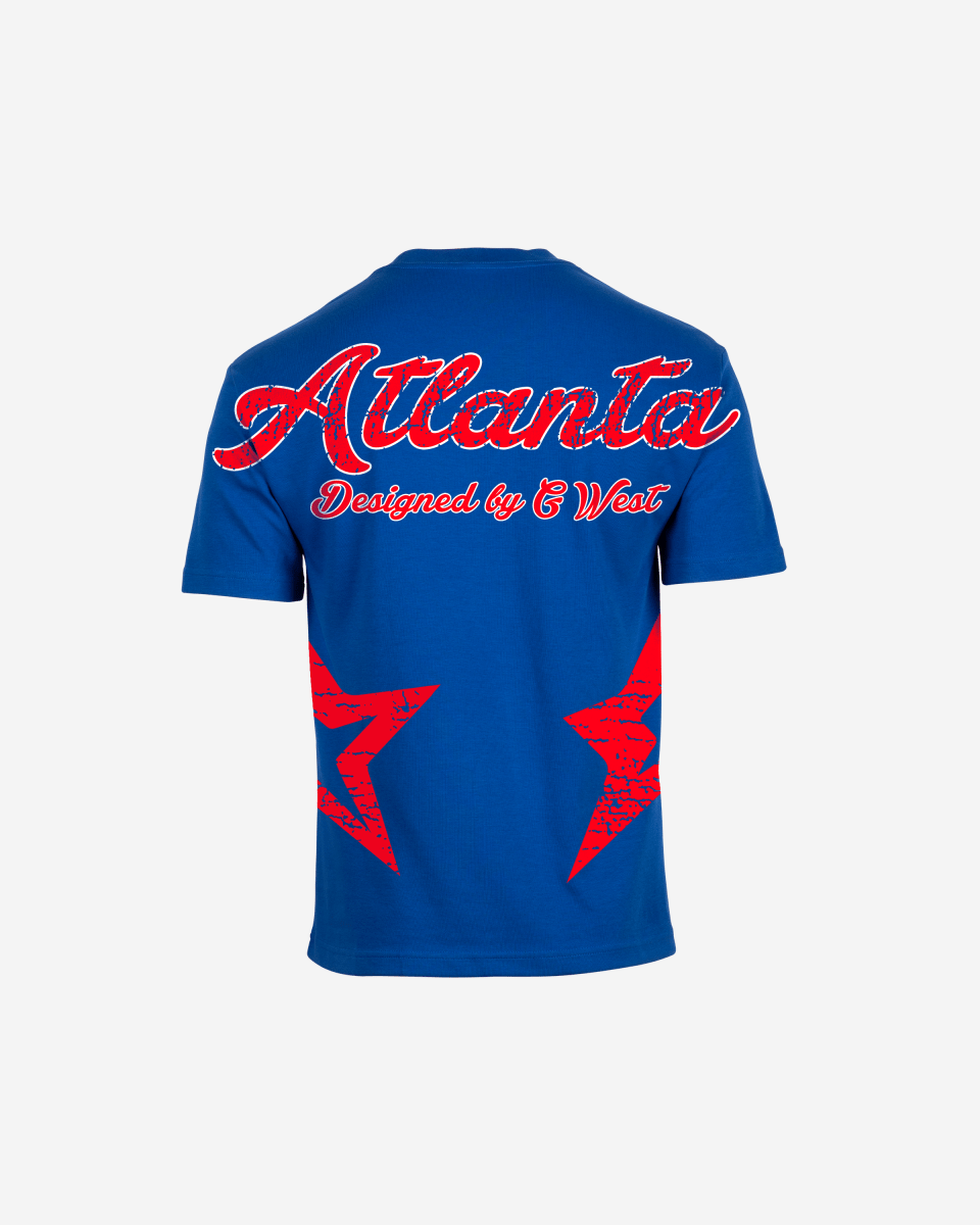 G West Oversized Atlanta Logo Royal T-Shirt Mens G West