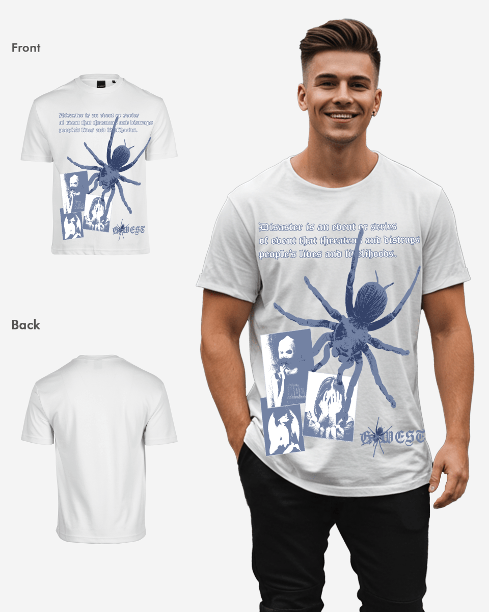 G West Mens Oversized Big Spider Life Style Tee G West