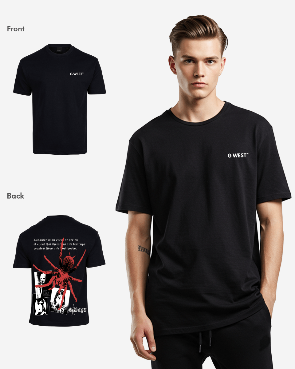G West Mens Oversized Big Spider  T-Shirt G West