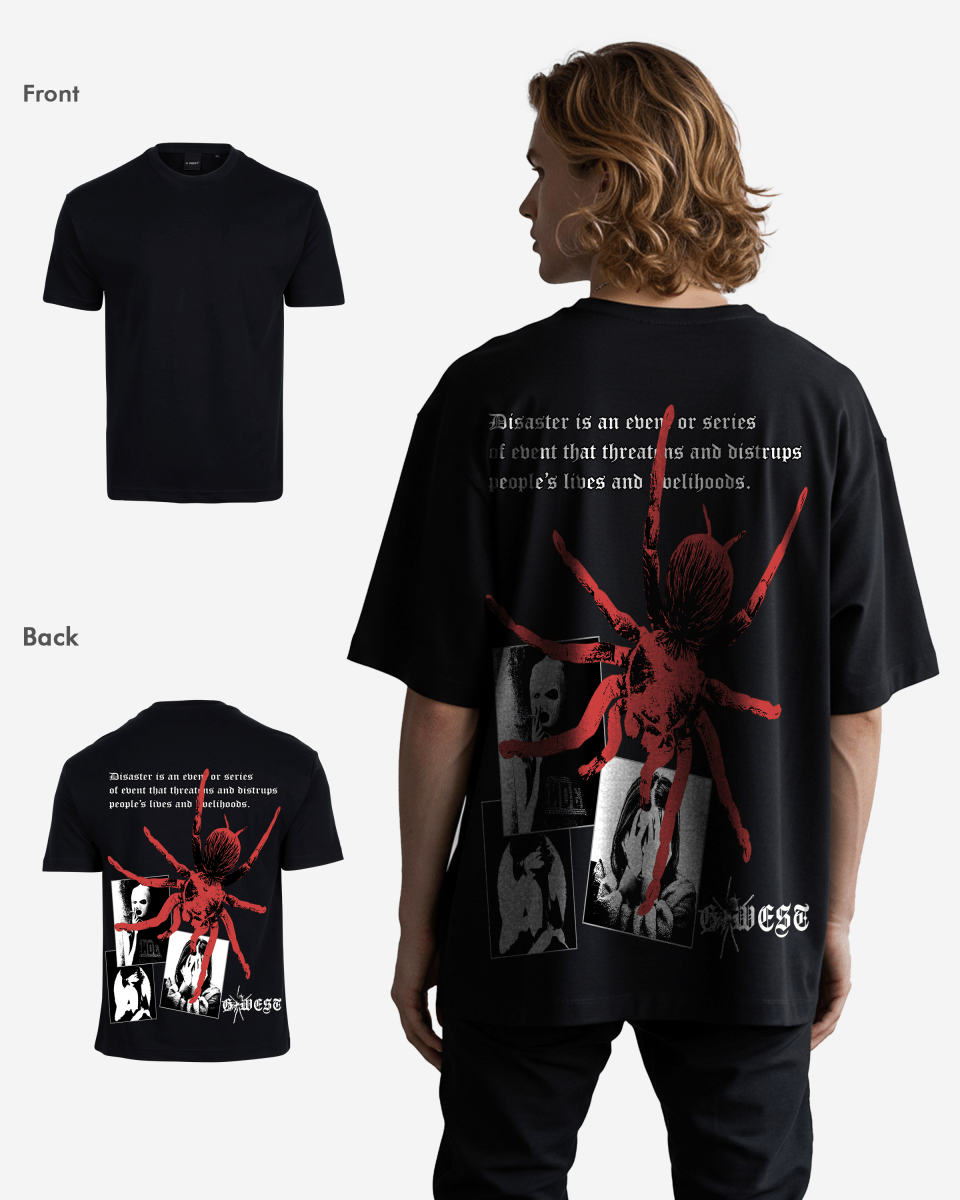 G West Mens Oversized Big Spider  T-Shirt G West