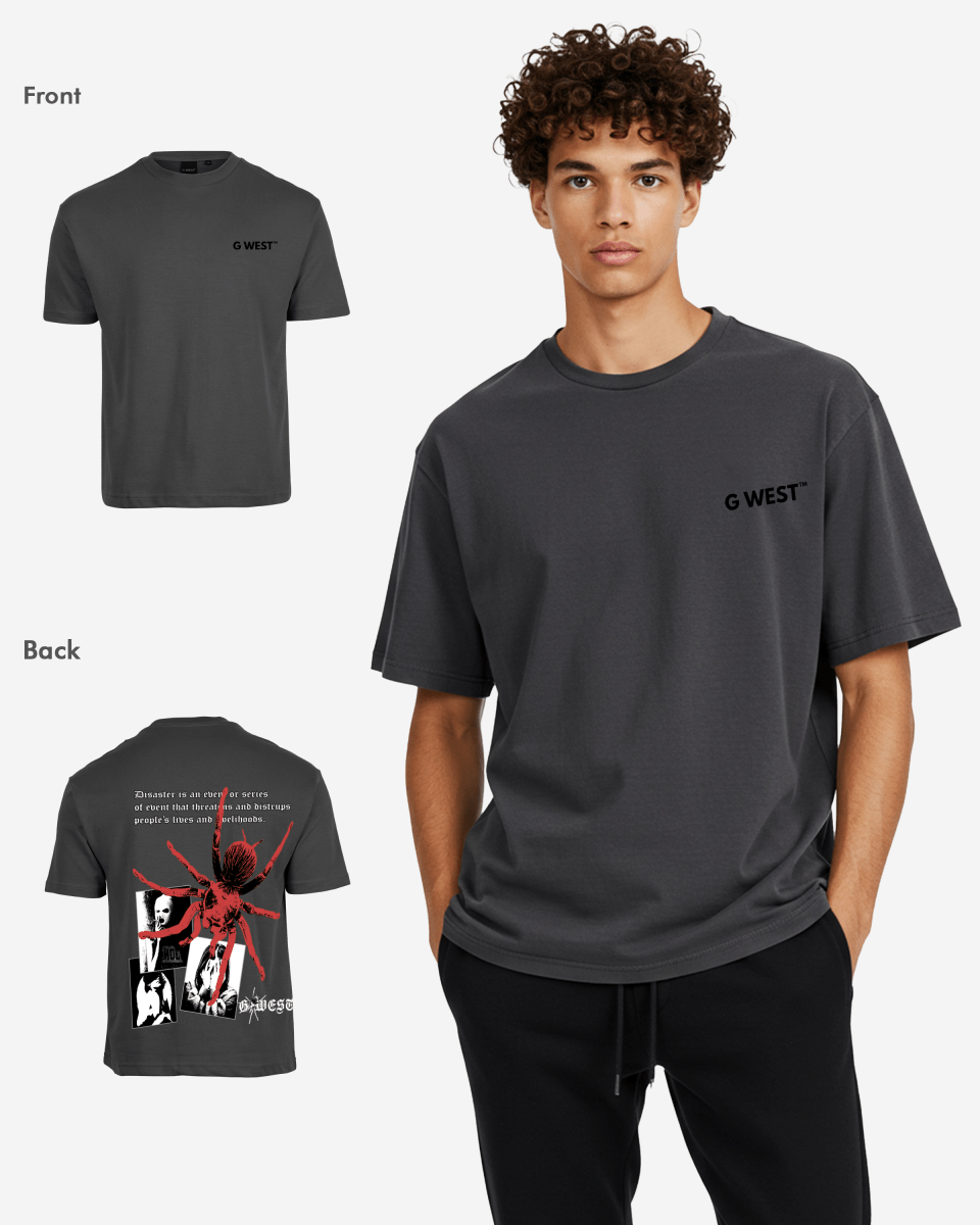 G West Mens Oversized Big Spider  T-Shirt G West
