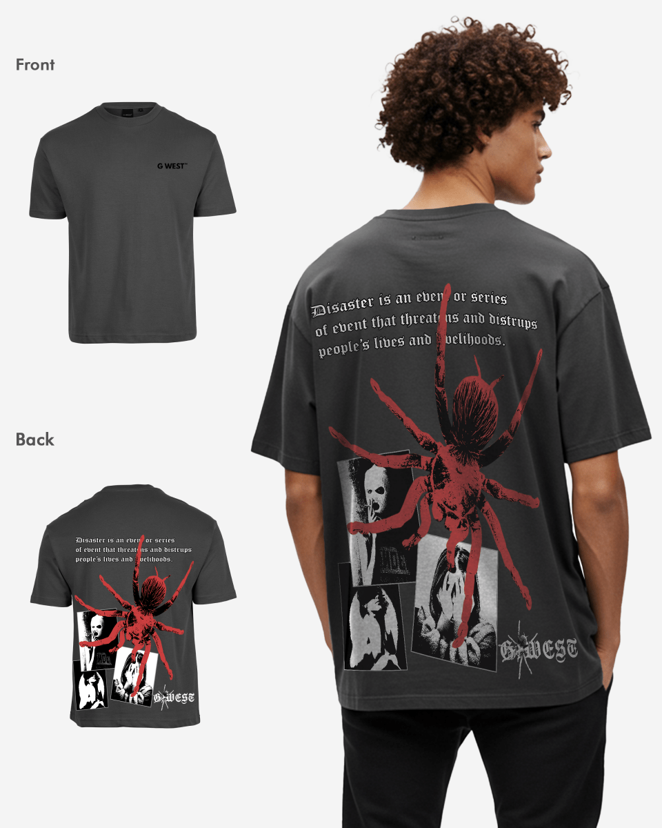 G West Mens Oversized Big Spider  T-Shirt G West