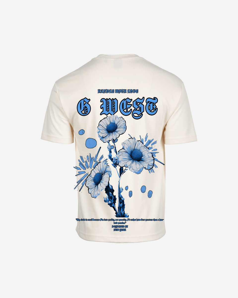 G West Mens Oversized Blue Garden Tee G West