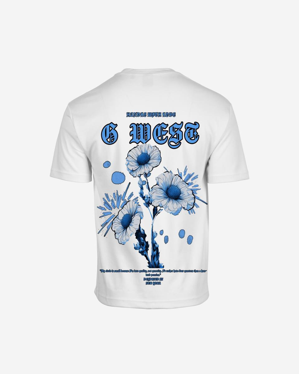 G West Mens Oversized Blue Garden Tee G West