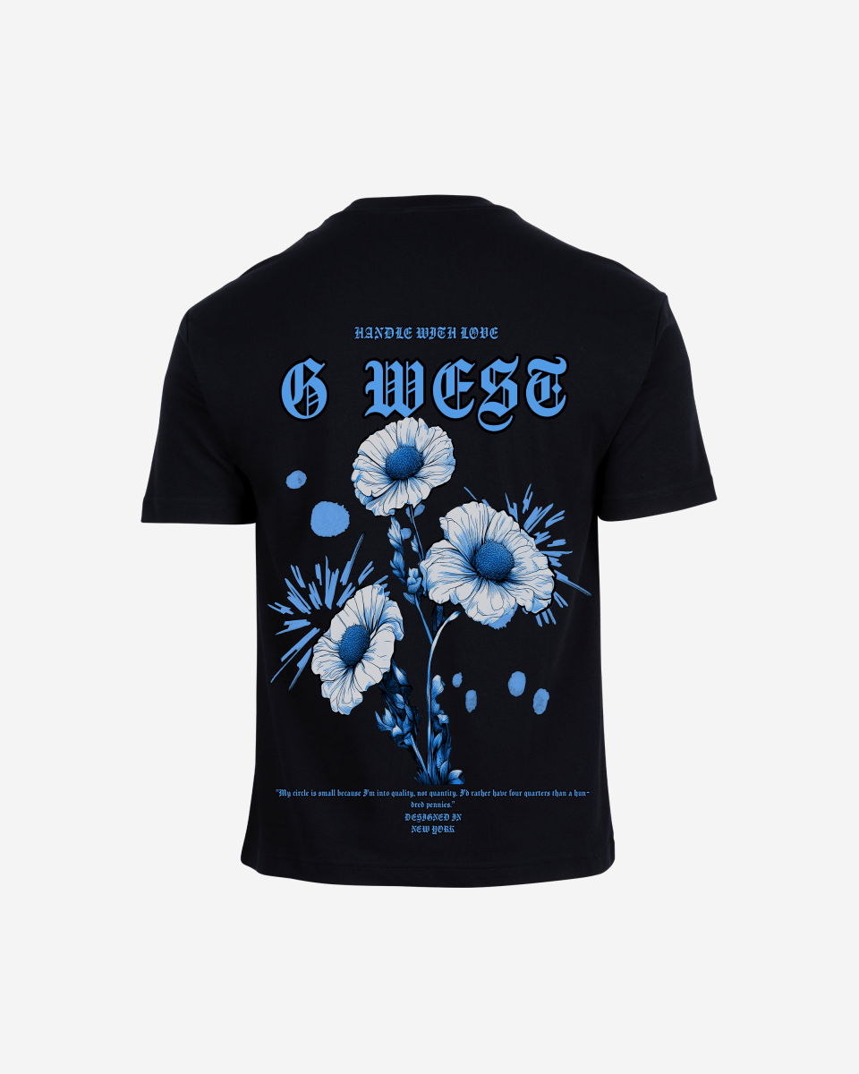 G West Mens Oversized Blue Garden Tee G West