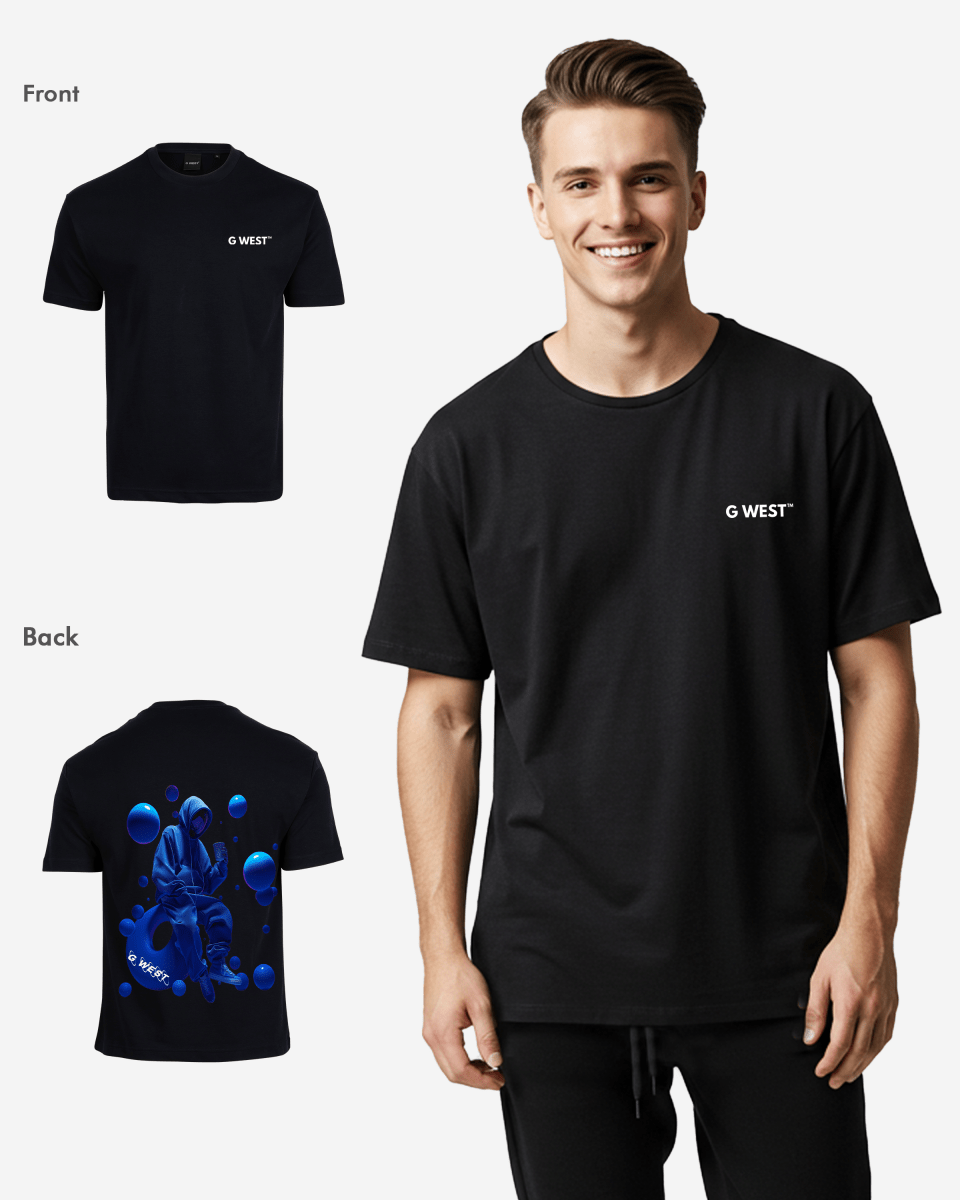 G West Mens Oversized Blue Man Tee G West
