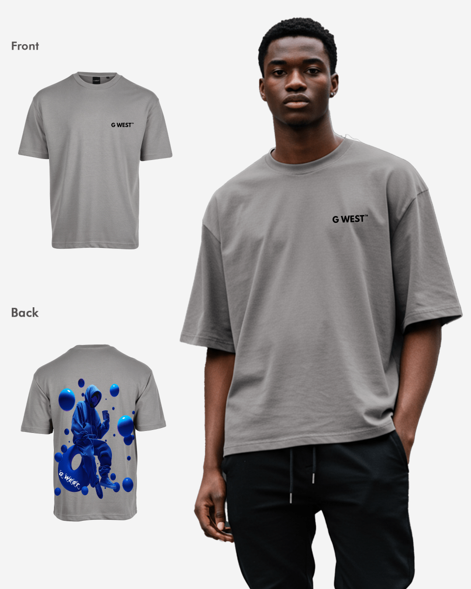 G West Mens Oversized Blue Man Tee G West