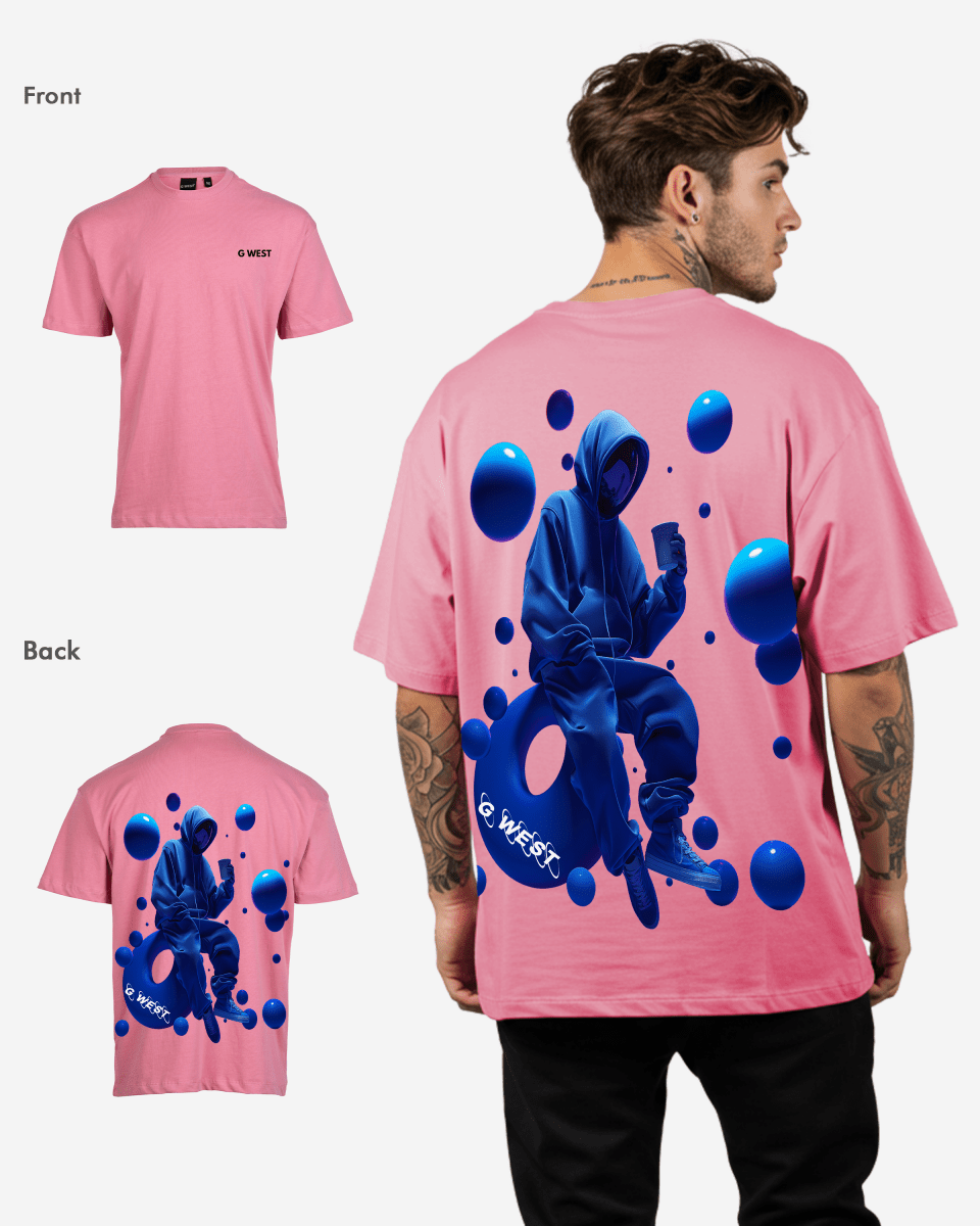 G West Mens Oversized Blue Man Tee G West