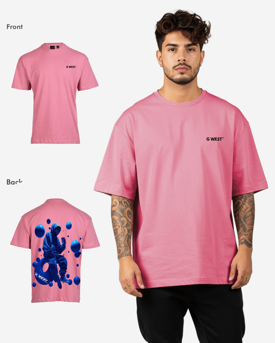 G West Mens Oversized Blue Man Tee G West
