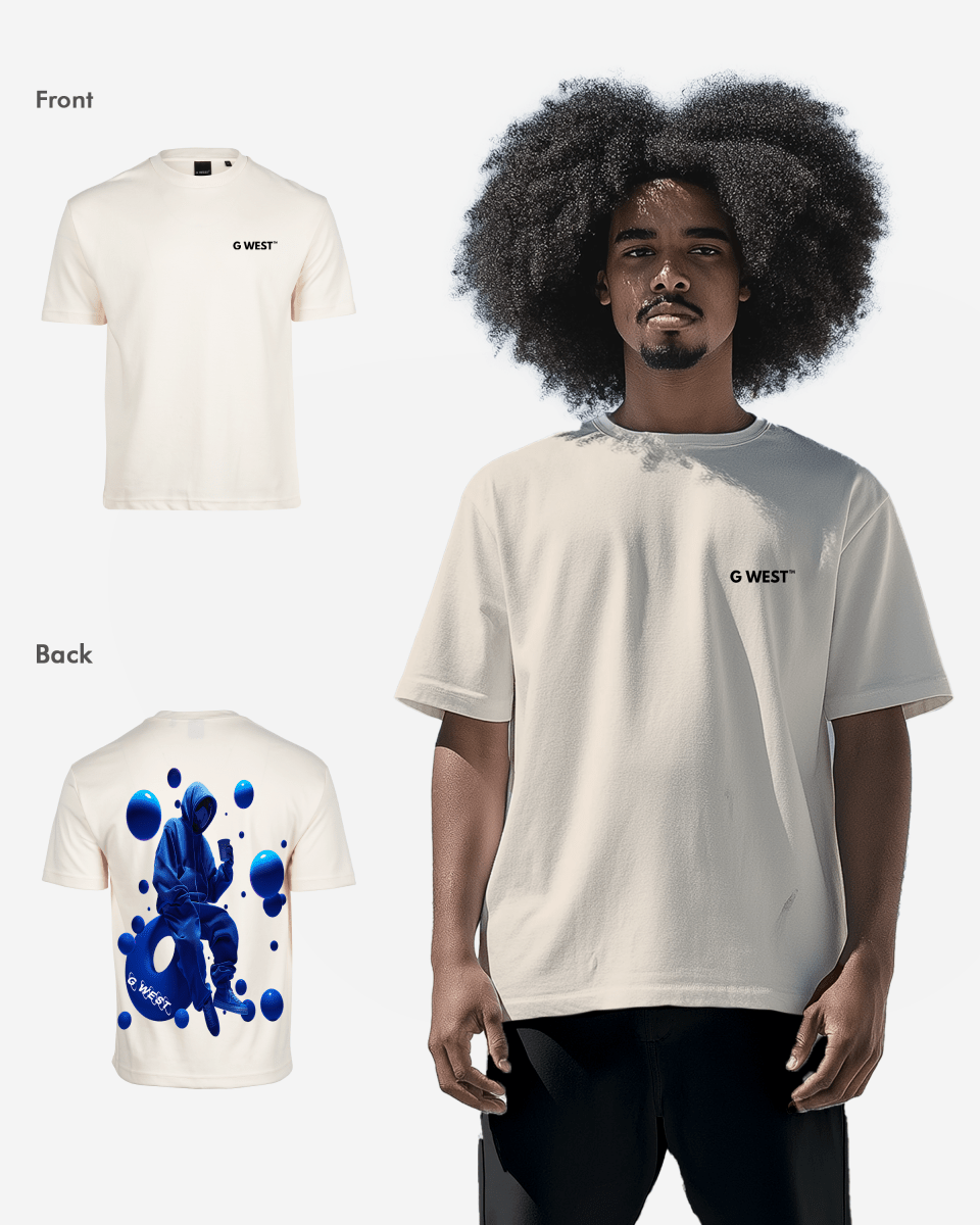 G West Mens Oversized Blue Man Tee G West