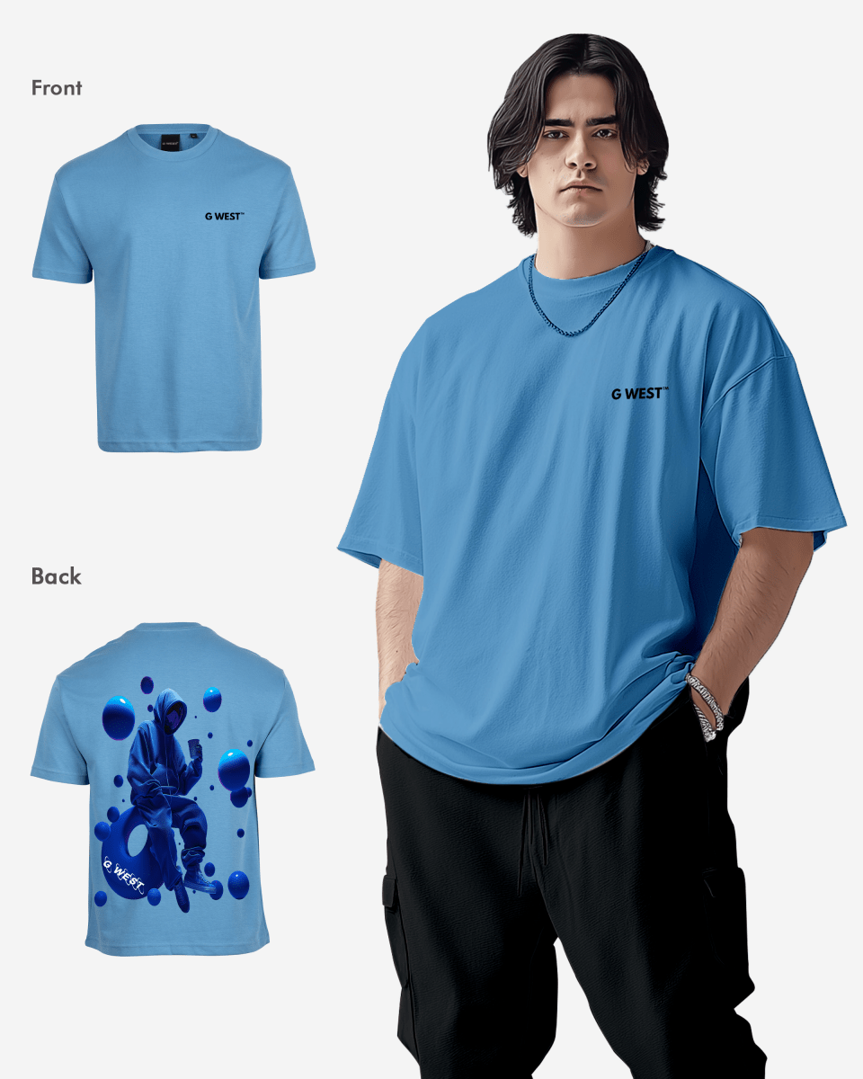G West Mens Oversized Blue Man Tee G West