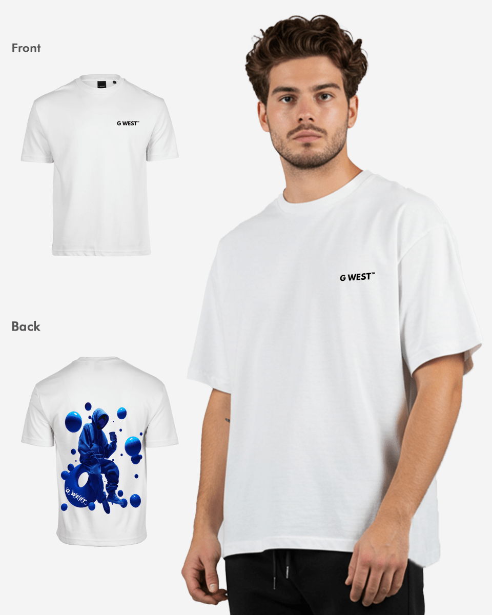 G West Mens Oversized Blue Man Tee G West