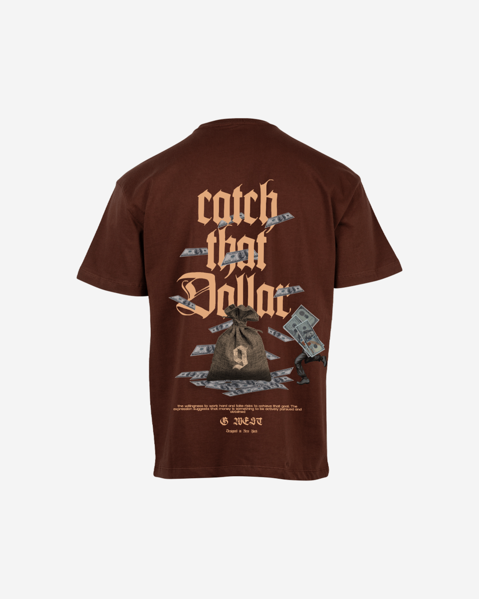 G West Mens Oversized Catch That Dollar Life Stlye Tee G West
