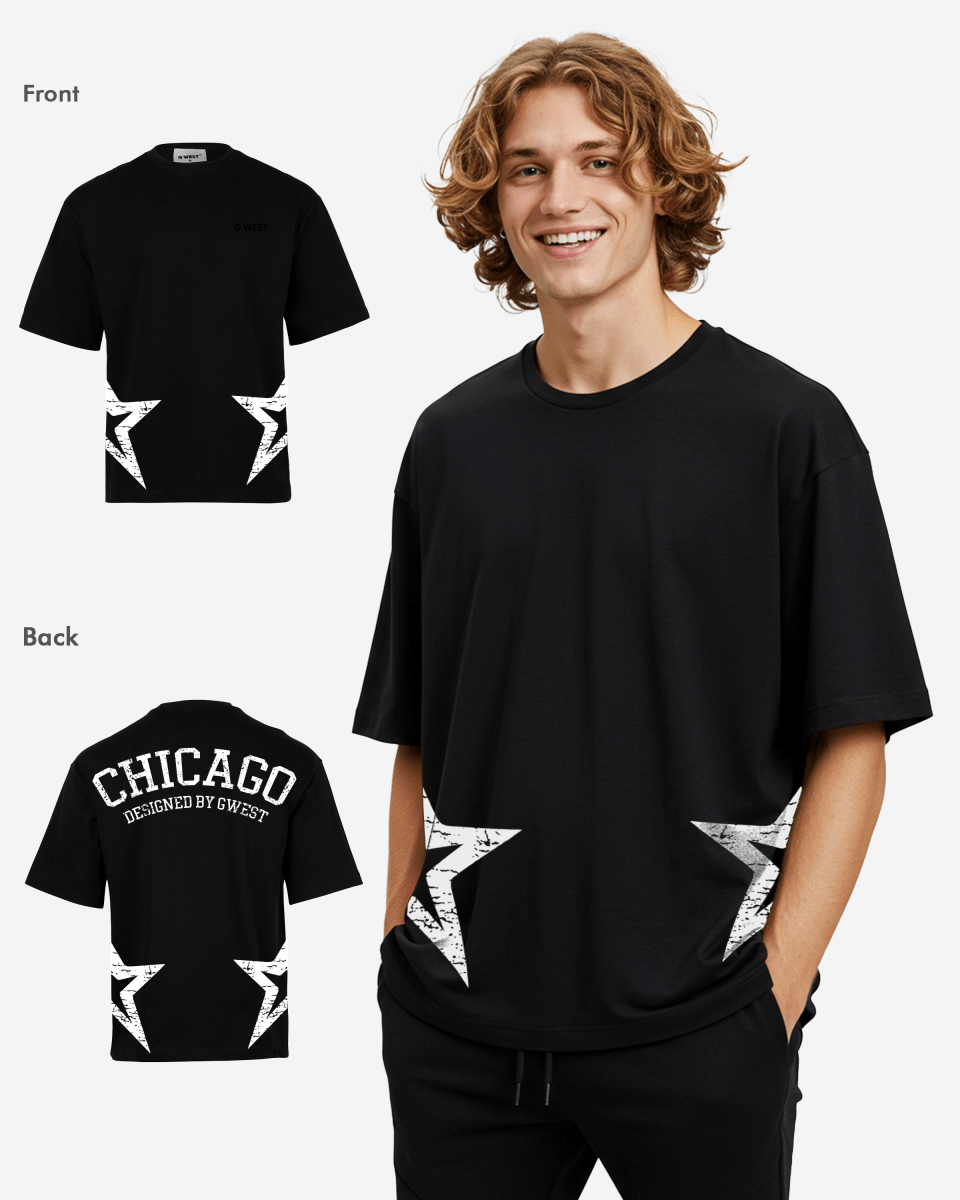 G West Mens Oversized Chicago Arch Logo Tee G West