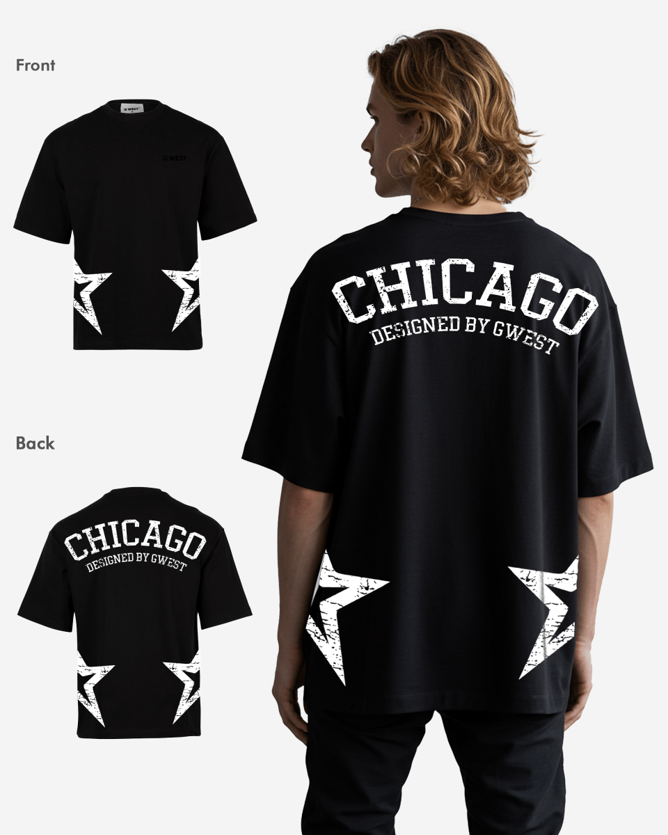 G West Mens Oversized Chicago Arch Logo Tee G West
