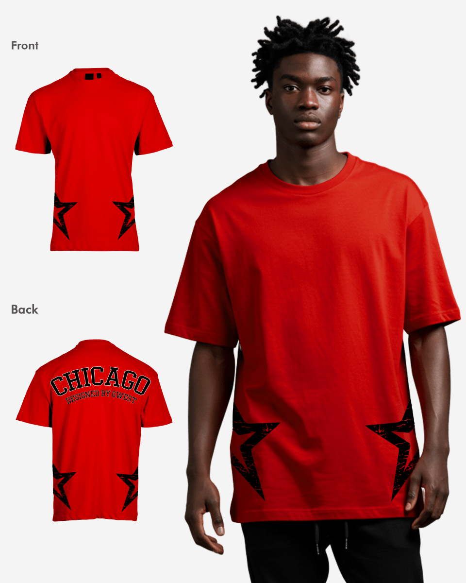 G West Mens Oversized Chicago Arch Logo Tee G West