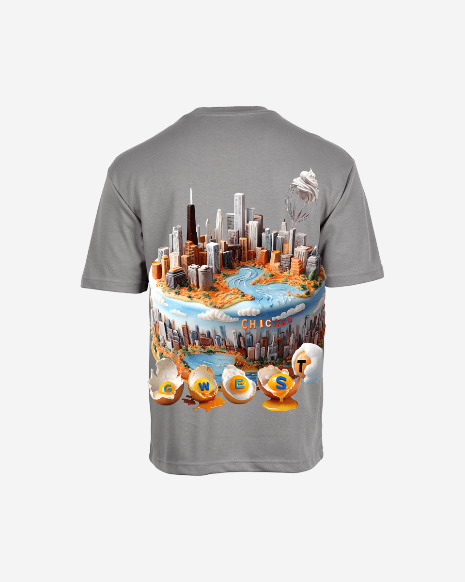 G West Mens Oversized Chicago Cake Tee G West