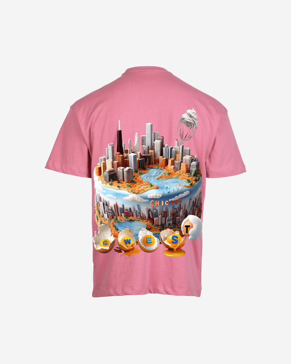 G West Mens Oversized Chicago Cake Tee G West