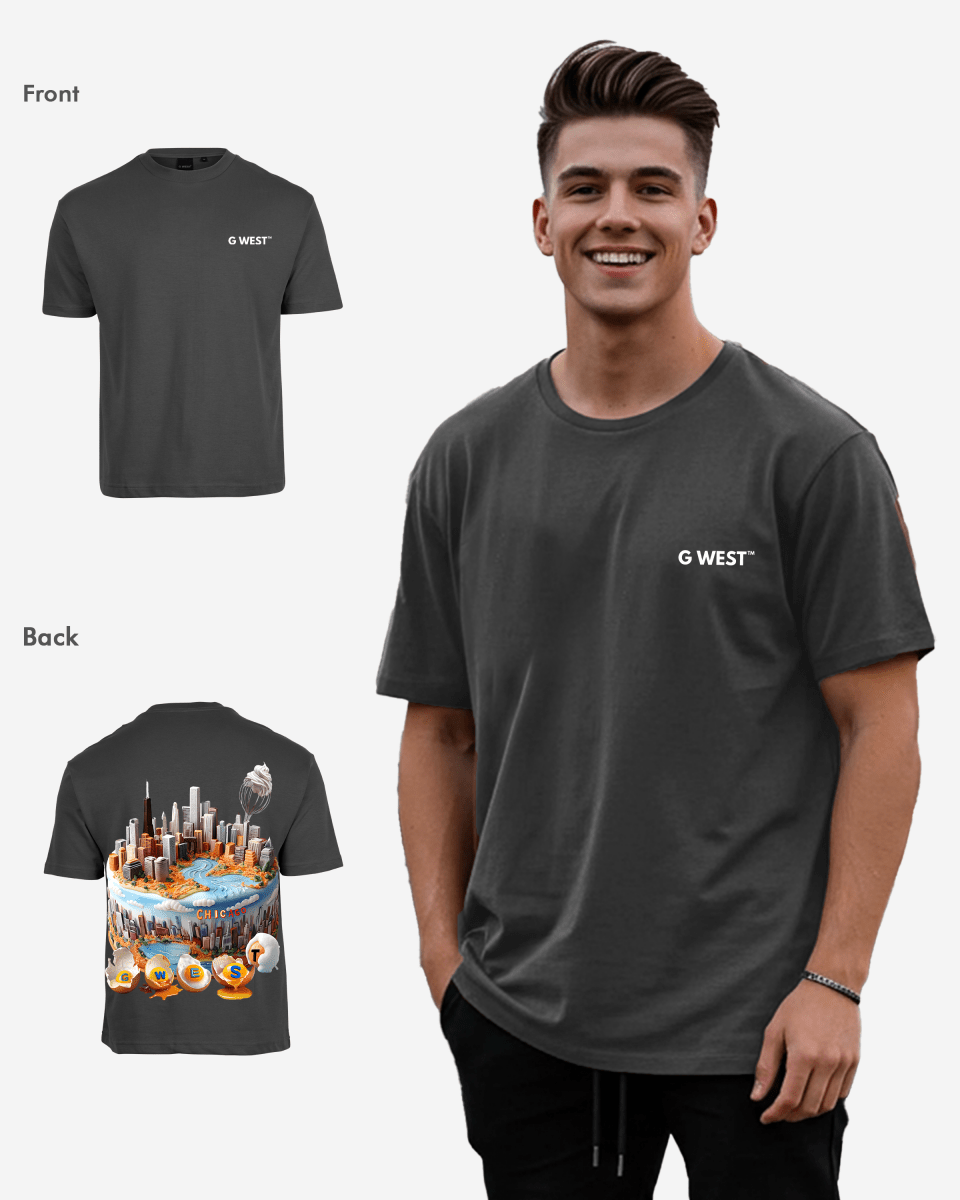 G West Mens Oversized Chicago Cake Tee G West
