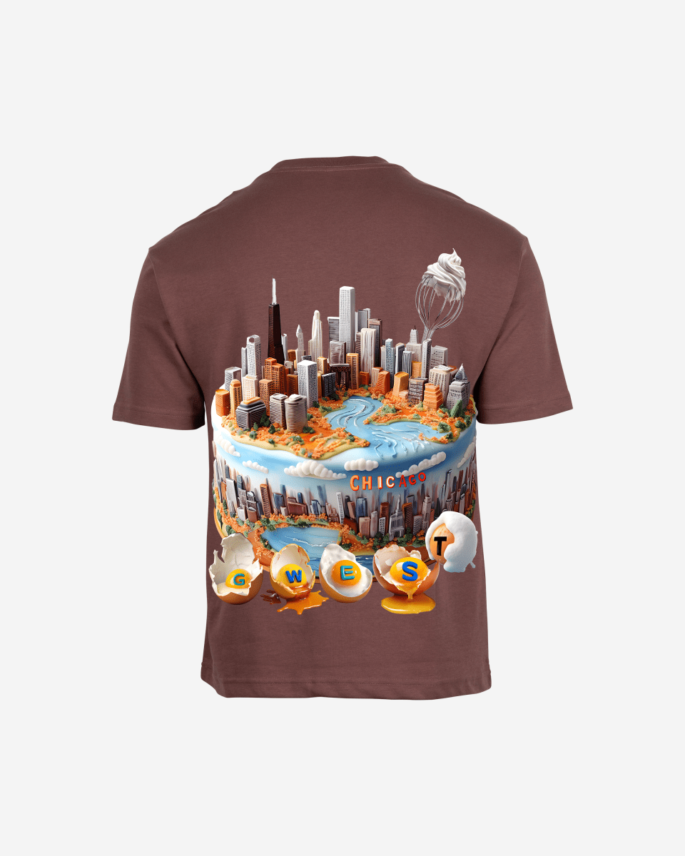 G West Mens Oversized Chicago Cake Tee G West