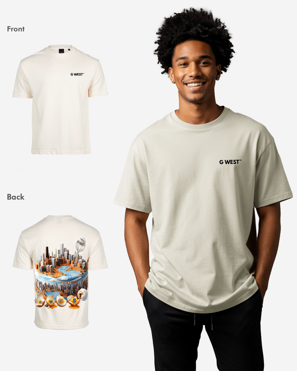 G West Mens Oversized Chicago Cake Tee G West