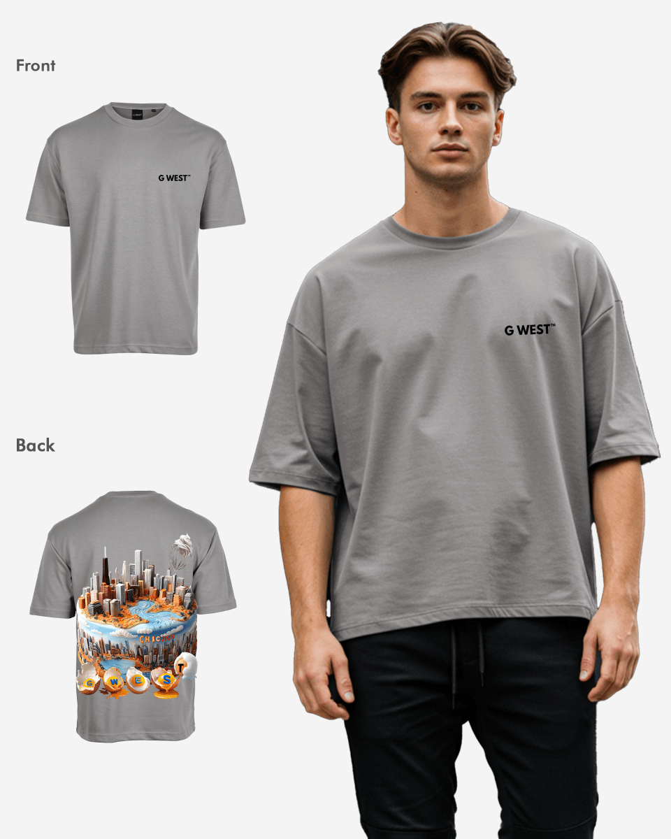 G West Mens Oversized Chicago Cake Tee G West