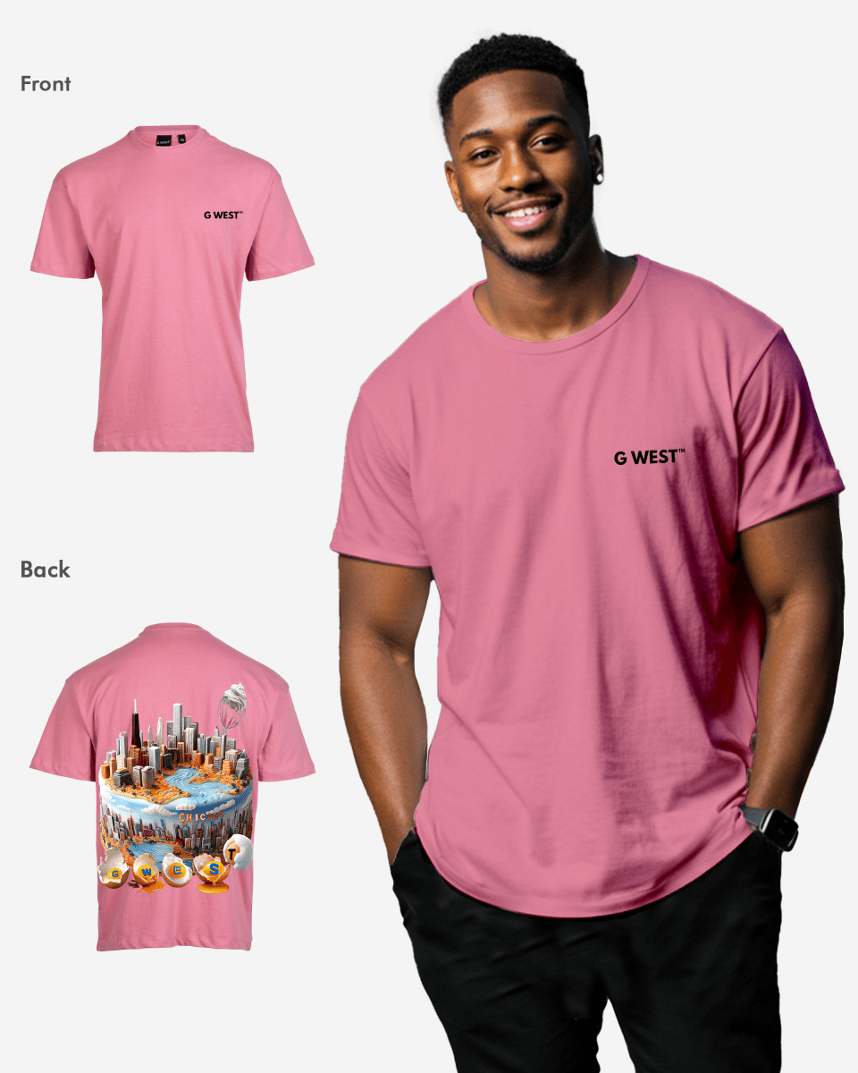 G West Mens Oversized Chicago Cake Tee G West
