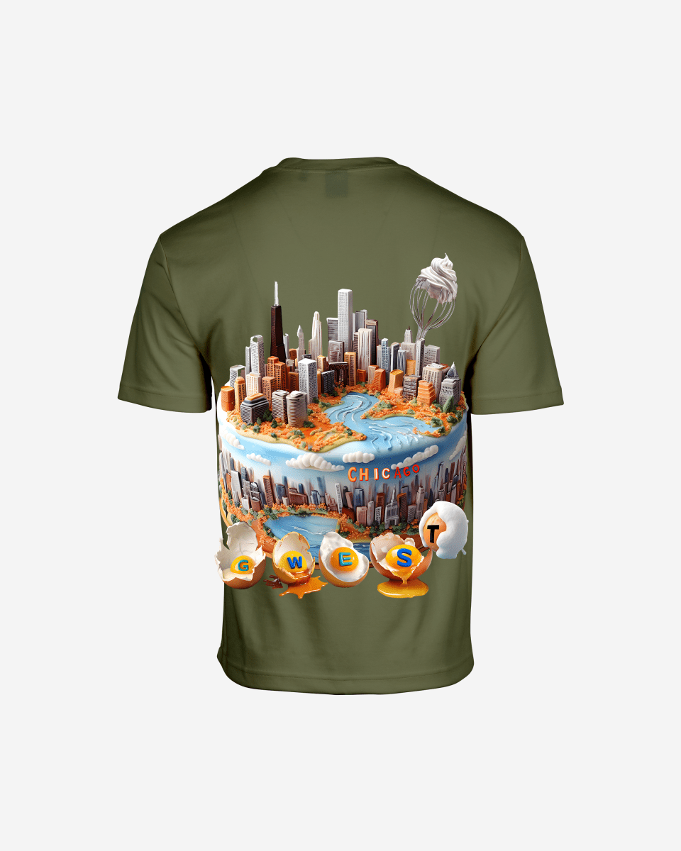 G West Mens Oversized Chicago Cake Tee G West