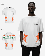 G West Mens Oversized Cricket India Arch Logo T-Shirt G West