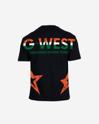 G West Mens Oversized Cricket India Arch Logo T-Shirt G West
