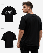G West Mens Oversized Cursive Logo Black Tee G West