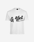G West Mens Oversized Cursive Logo Black Tee G West