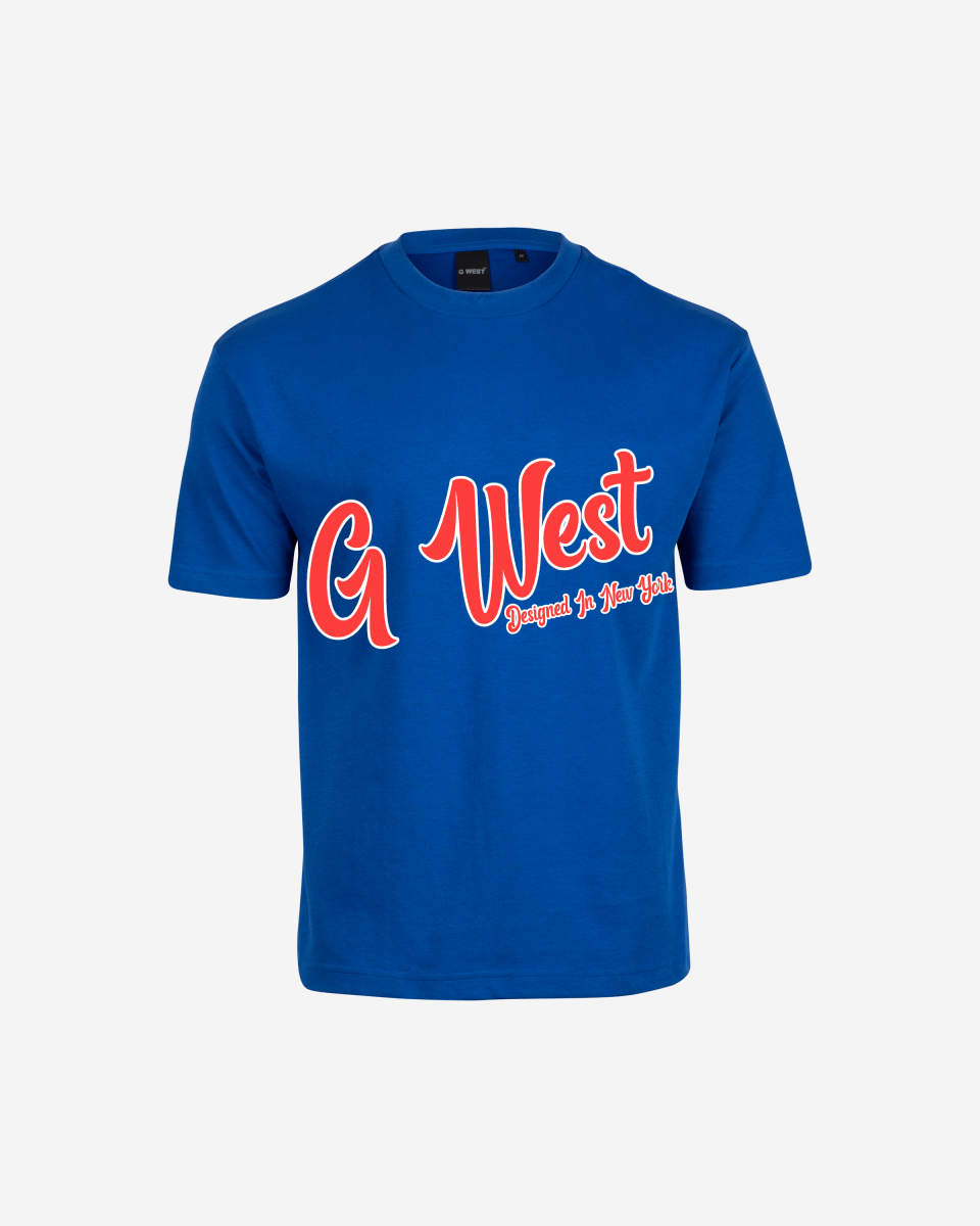 G West Mens Oversized Cursive Logo Black Tee G West