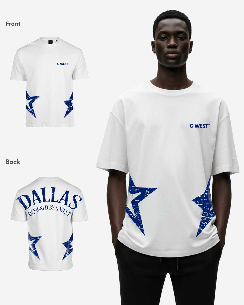 G West Mens Oversized Dallas Logo Tee G West