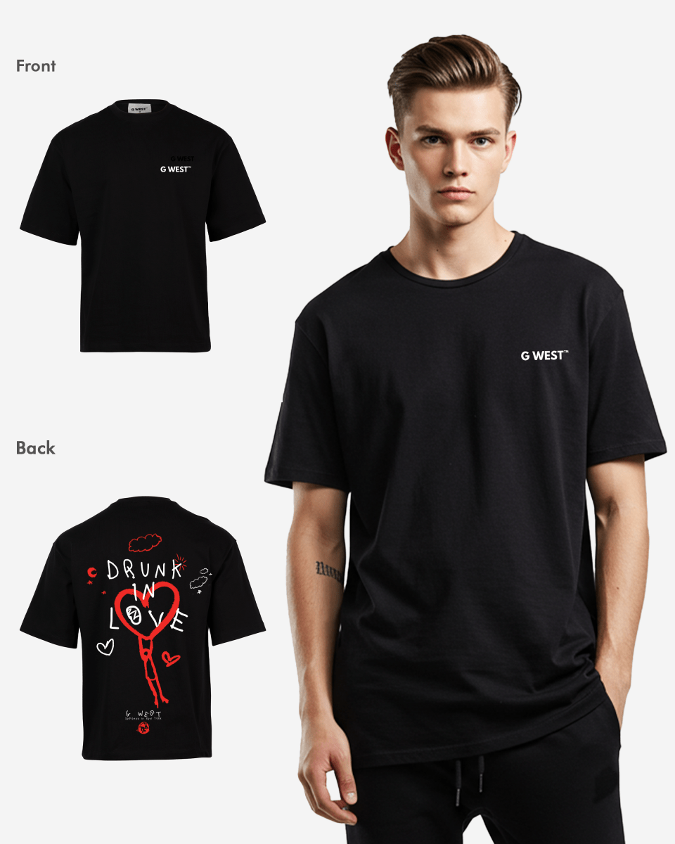 G West Mens Oversized Drunk In Love Tee G West
